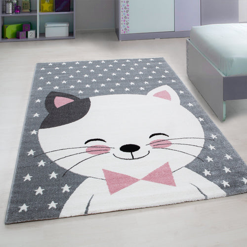 Tappeto per bambini Kids 0550 Cute Cat Rosa (1)