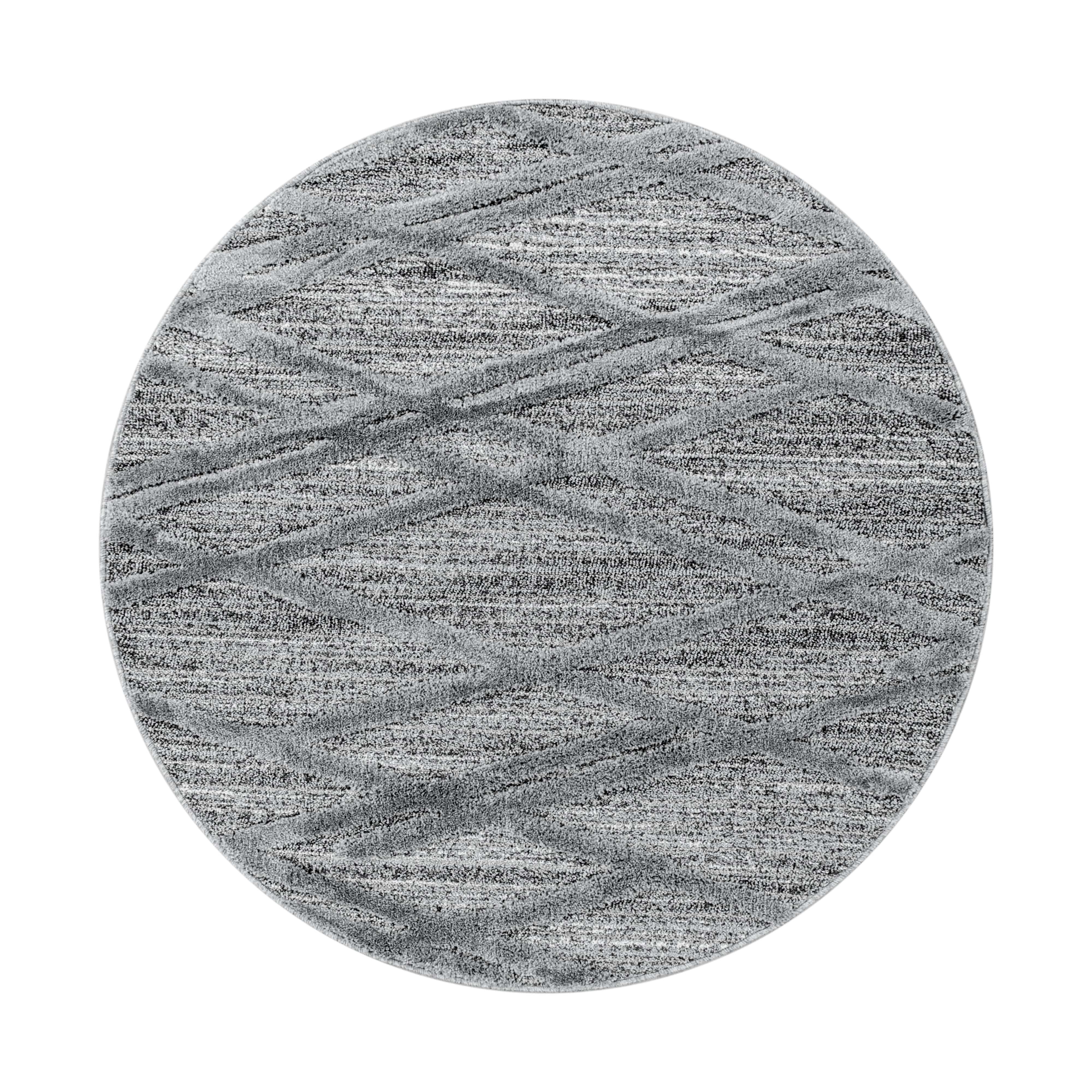 Tappeto Pisa 4706 Round Boho Design Grigio & AYYTPCH-PISA4706GREY-ROUND