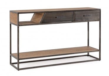 Bizzotto Tavolino consolle con 2 cassetti Janak Naturale