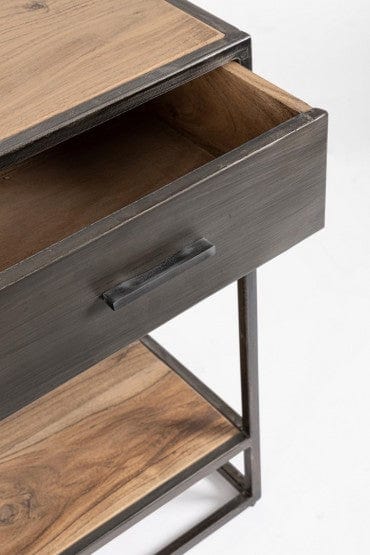 Bizzotto Tavolino consolle con 2 cassetti Janak Naturale