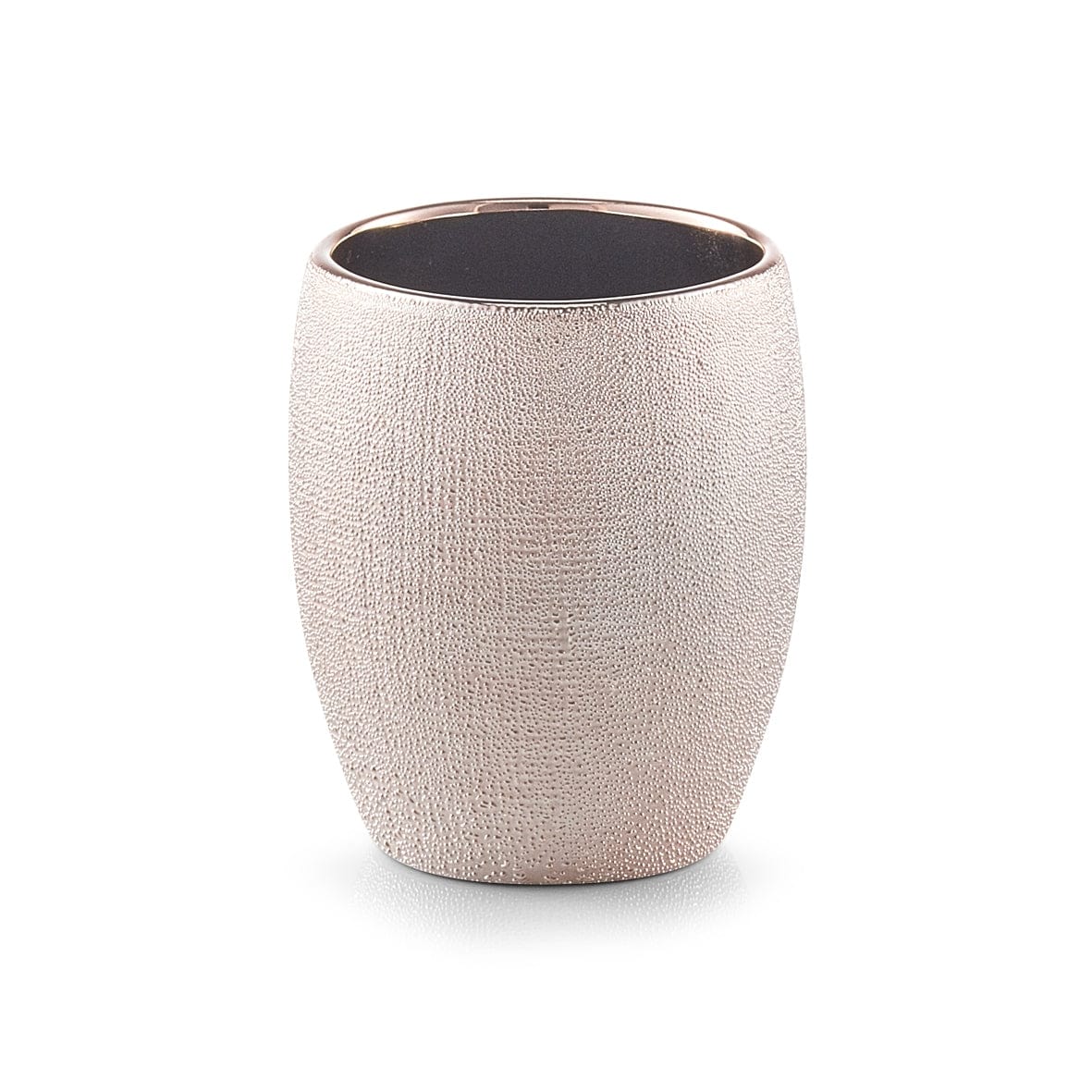 Tazza per pennello in ceramica, oro rosa glitterato, Ø 8,1xH9,8 cm