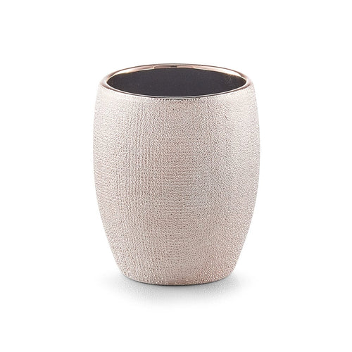 Tazza per pennello in ceramica, oro rosa glitterato, Ø 8,1xH9,8 cm