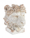 Bizzotto Vaso da fiori Lion Head Avorio