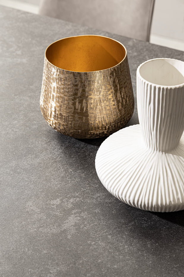 Bizzotto Vaso decorativo Striped A Bianco
