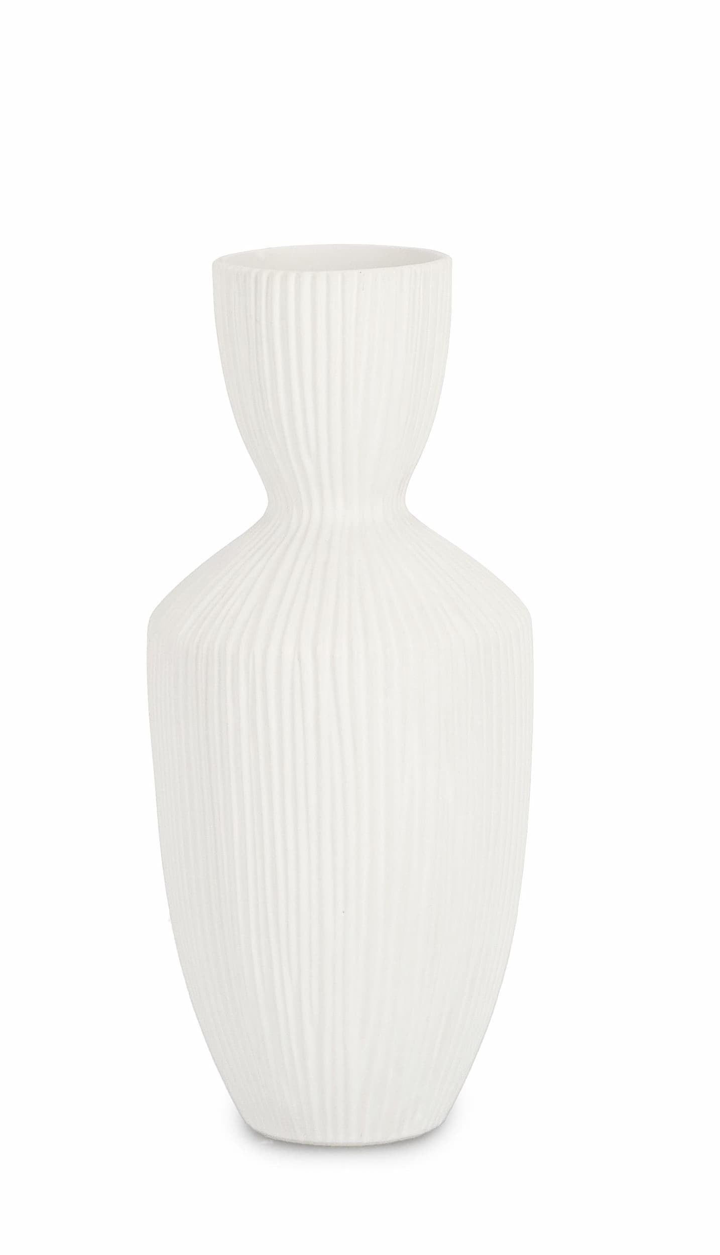 Bizzotto Vaso decorativo Striped B Bianco