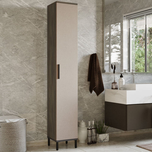 Armadietto bagno alto con 1 anta Vogue VE3-CV Marrone