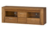 Szynaka Cassettone TV in paglia, impiallacciato e legno, con 2 cassetti e 1 anta, Velvet 25 Large Rustic Oak, l161xl42xh58 cm