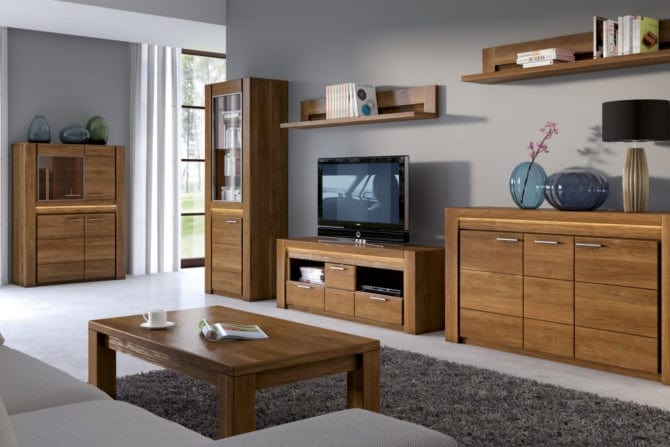 Szynaka Cassettone TV in paglia, impiallacciato e legno, con 2 cassetti e 1 anta, Velvet 25 Large Rustic Oak, l161xl42xh58 cm