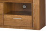 Szynaka Cassettone TV in paglia, impiallacciato e legno, con 2 cassetti e 1 anta, Velvet 25 Large Rustic Oak, l161xl42xh58 cm