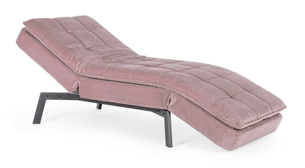 Bizzotto Chaise longue in velluto Bea Rosa