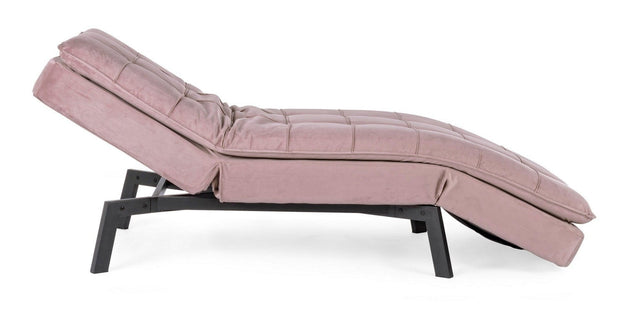 Bizzotto Chaise longue in velluto Bea Rosa