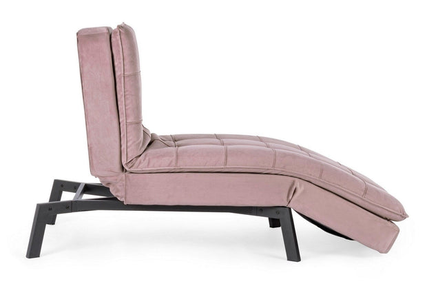 Bizzotto Chaise longue in velluto Bea Rosa