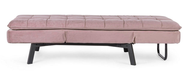 Bizzotto Chaise longue in velluto Bea Rosa