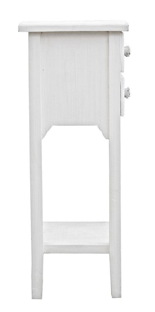 Bizzotto Comodino con 2 cassetti Blanc Bianco