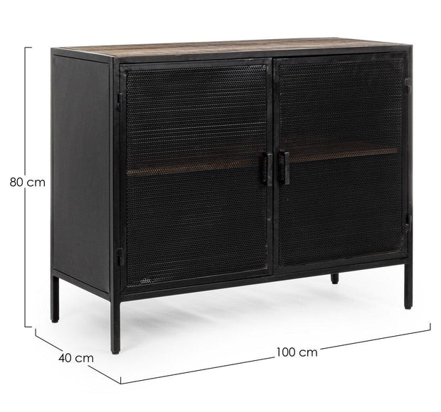 Bizzotto Credenza con 2 ante Roderic Nero