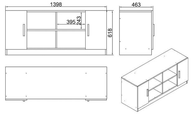 Asir Credenza con 2 ante Vario F Bianco