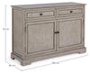 Bizzotto Credenza con 2 cassetti e 2 ante Margaret Grigio