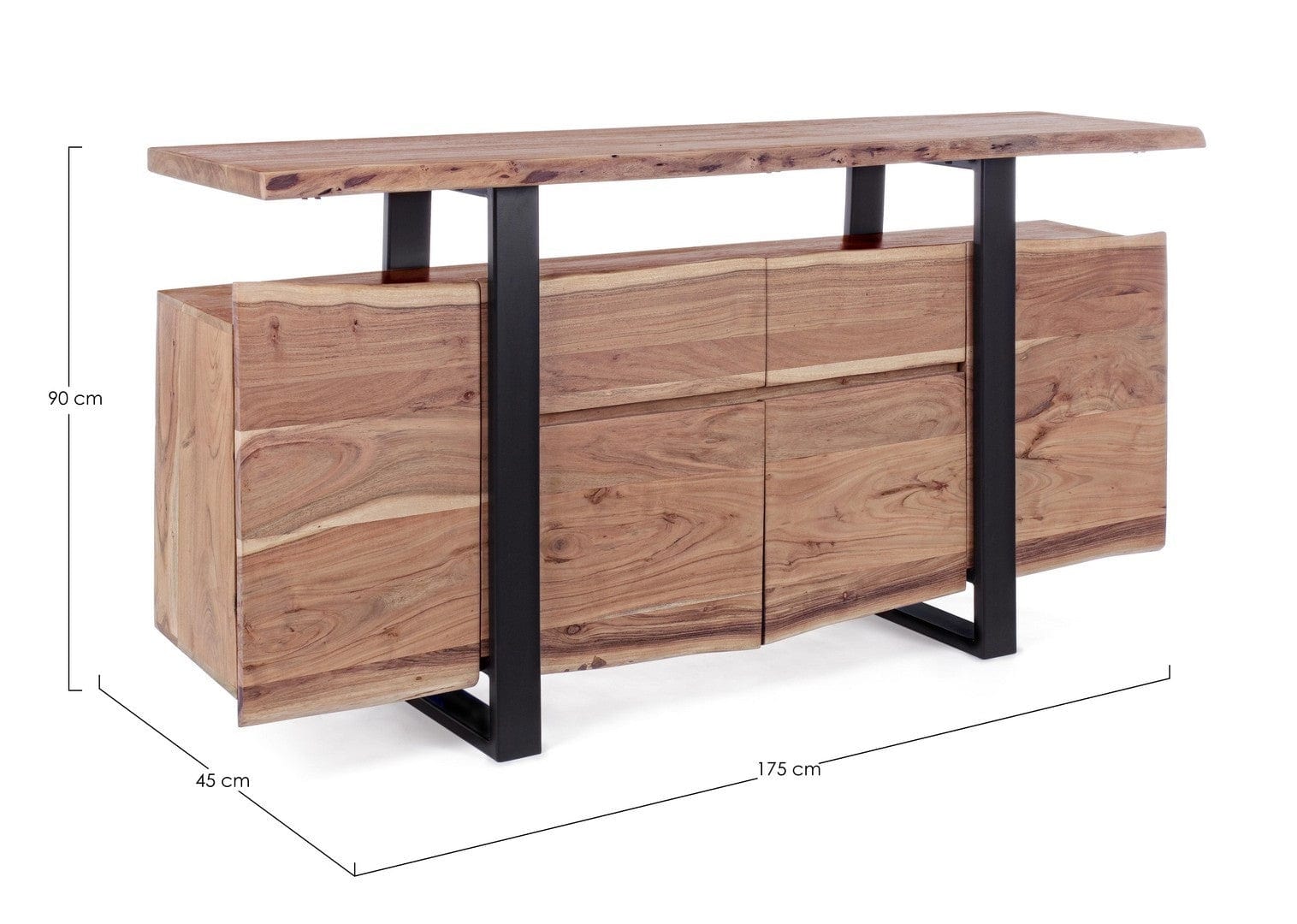 Bizzotto Credenza con 2 cassetti e 4 ante Artur Naturale