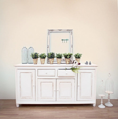 Bizzotto Credenza con 2 cassetti e 4 ante Colette Bianco