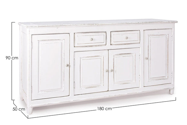 Bizzotto Credenza con 2 cassetti e 4 ante Colette Bianco