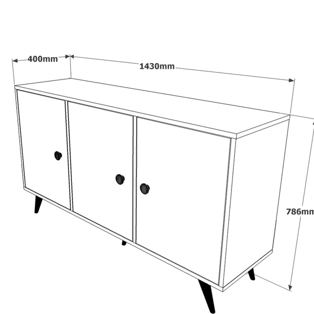 Asir Credenza con 3 ante Vilamo VL12-211 Bianco