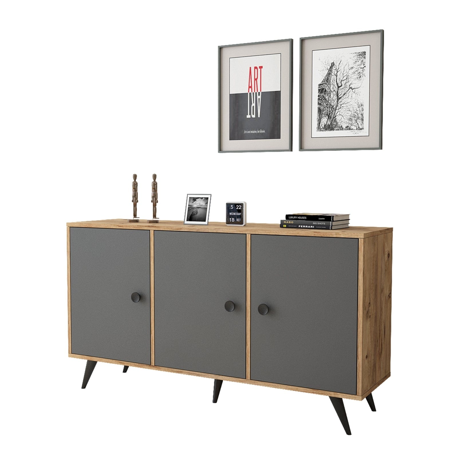 Asir Credenza con 3 ante Vilamo VL12-222 Antracite