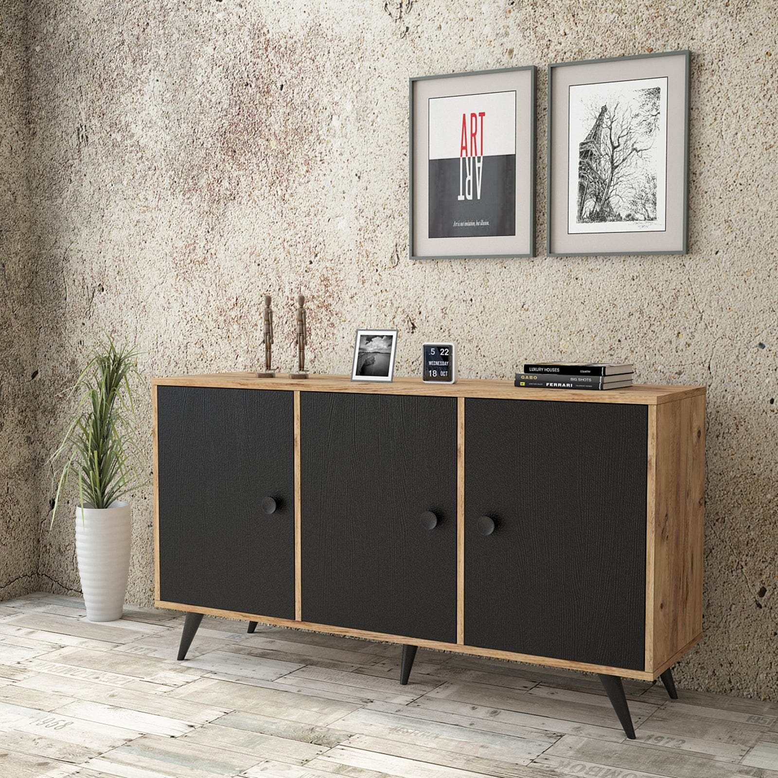 Asir Credenza con 3 ante Vilamo VL12-232 Naturale