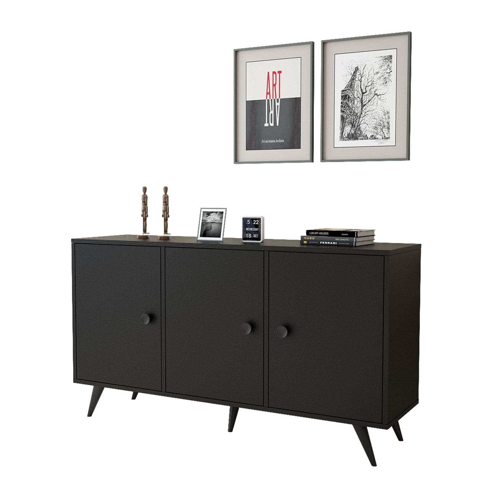 Asir Credenza con 3 ante Vilamo VL12-332 Nero