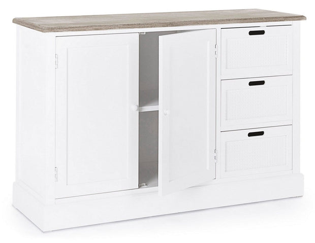 Bizzotto Credenza con 3 cassetti e 2 ante Dorotea Bianco