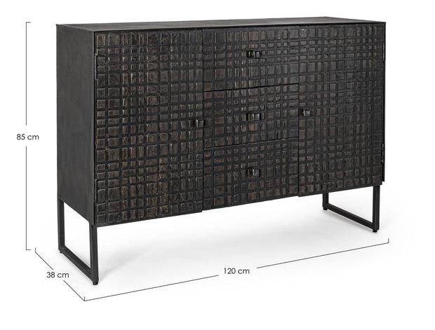 Bizzotto Credenza con 3 cassetti e 2 ante Dorset Grafite