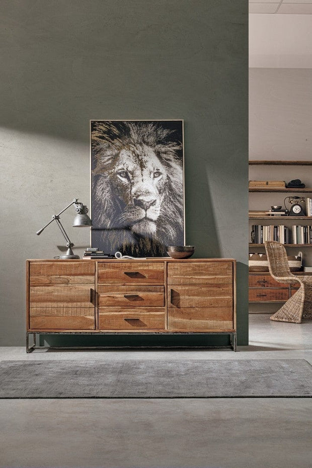 Bizzotto Credenza con 3 cassetti e 2 ante Elmer A Grande Naturale