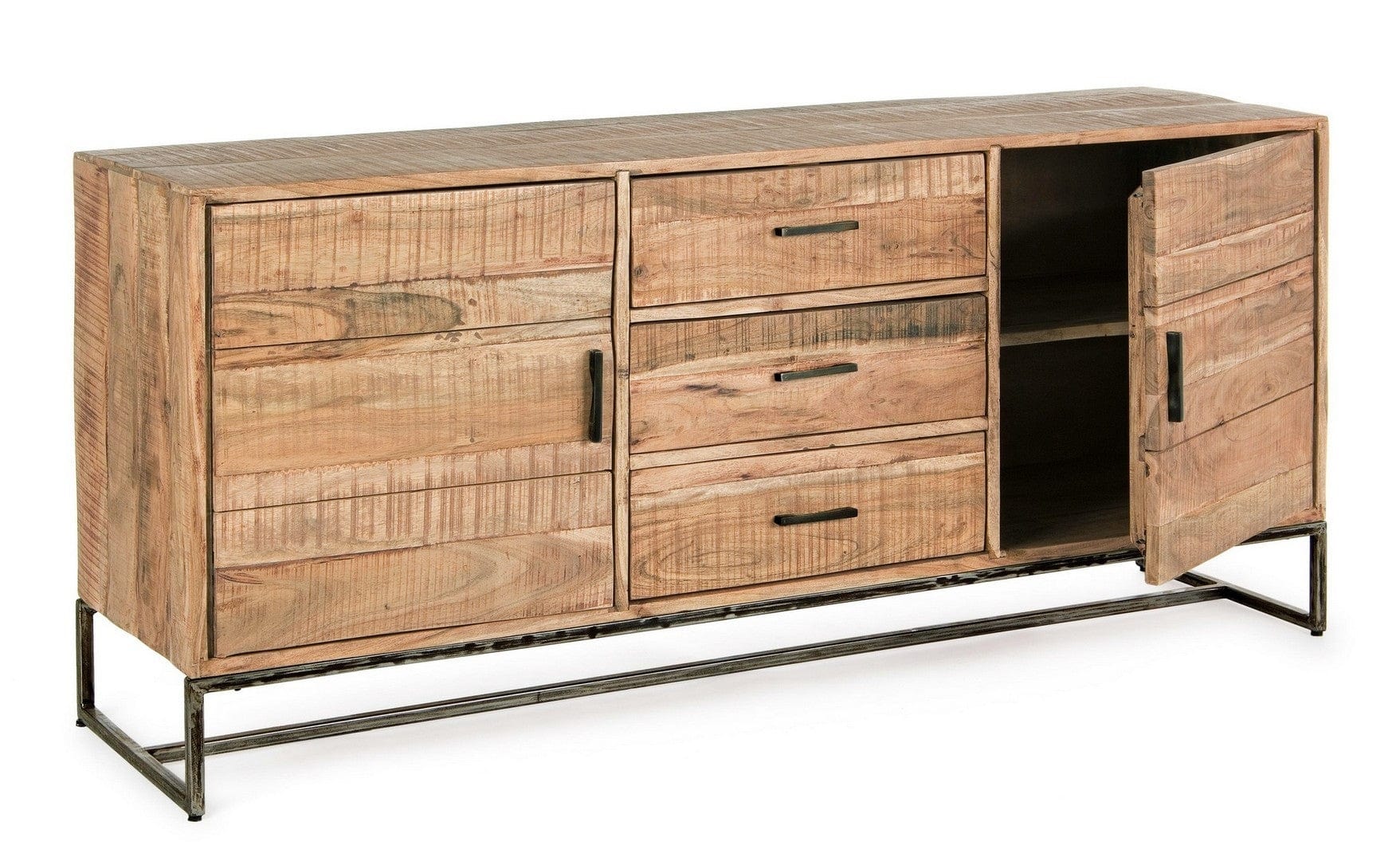 Bizzotto Credenza con 3 cassetti e 2 ante Elmer A Grande Naturale