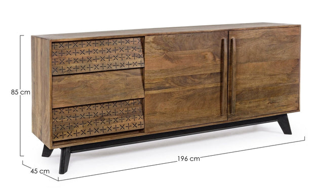 Bizzotto Credenza con 3 cassetti e 2 ante Emira Naturale