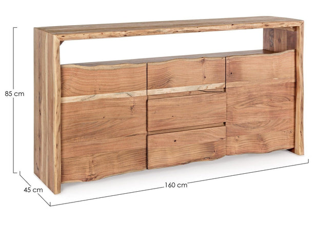 Bizzotto Credenza con 3 cassetti e 2 ante Eneas Naturale