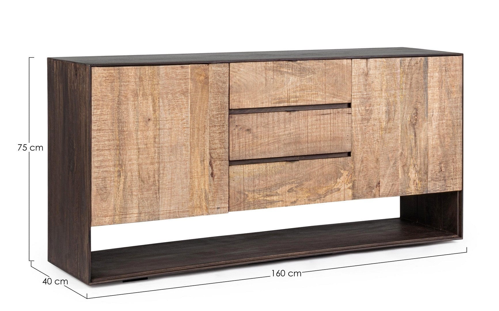 Bizzotto Credenza con 3 cassetti e 2 ante Gunter Wengè