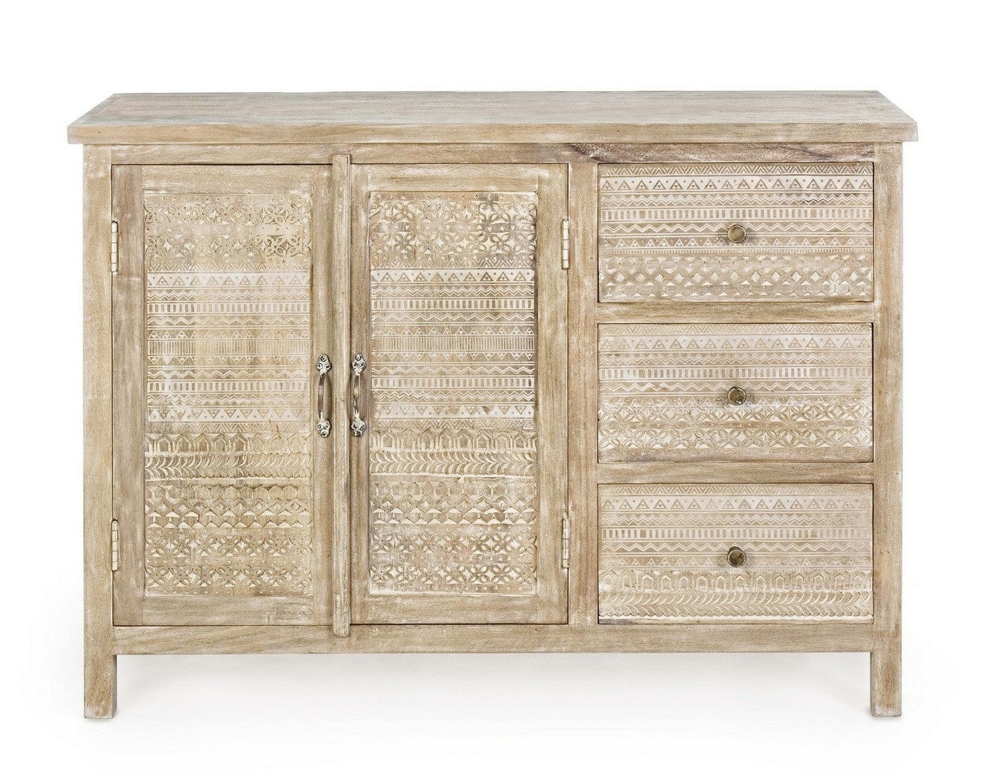 Bizzotto Credenza con 3 cassetti e 2 ante Mayra Naturale