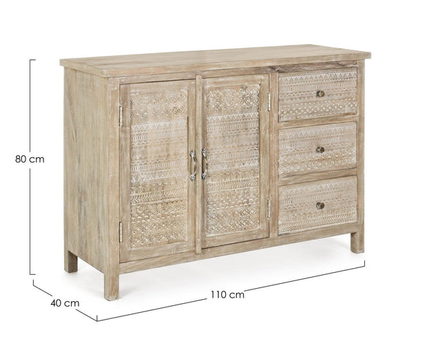 Bizzotto Credenza con 3 cassetti e 2 ante Mayra Naturale