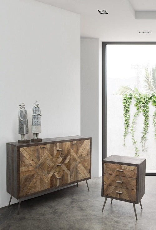 Bizzotto Credenza con 3 cassetti e 2 ante Norwood Naturale