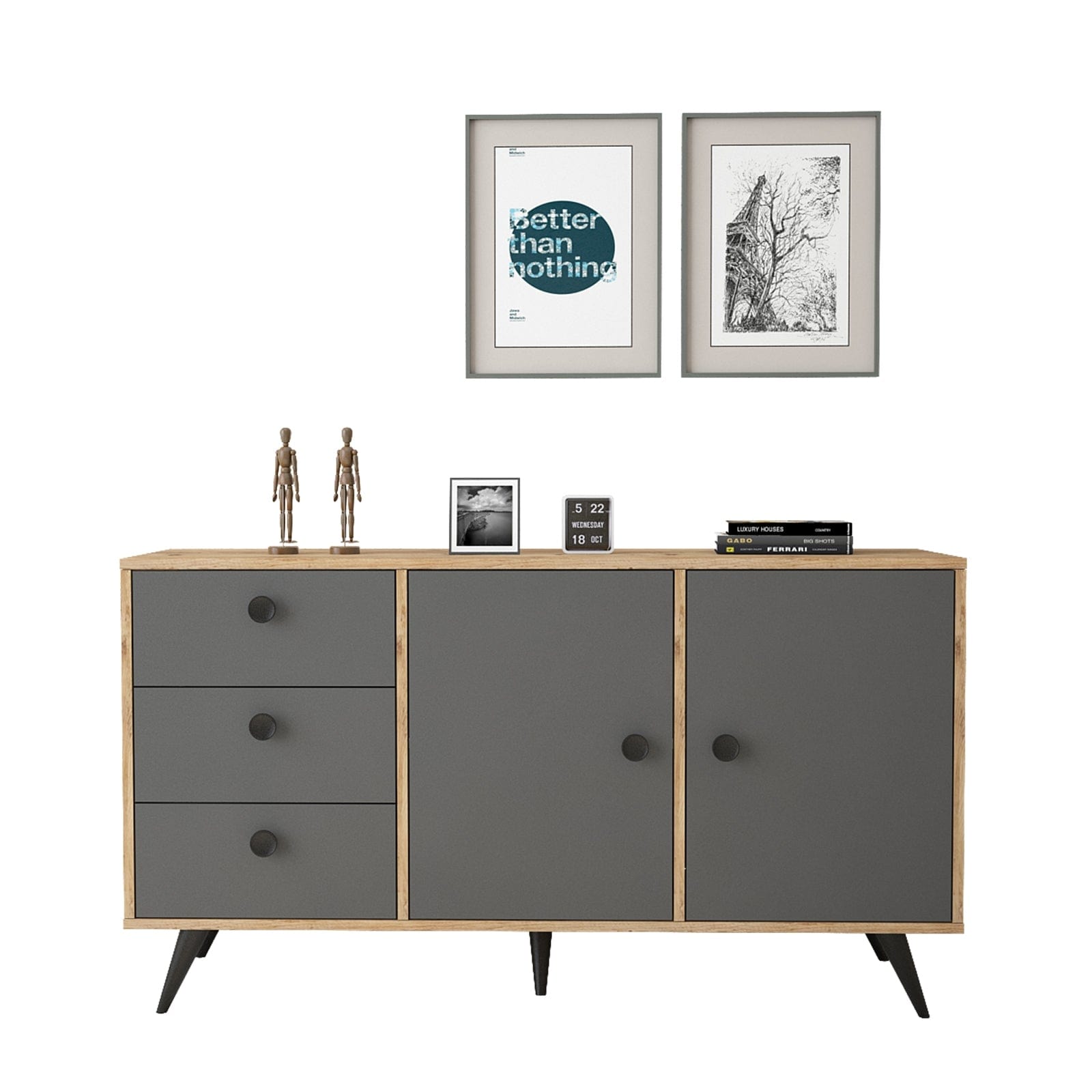 Asir Credenza con 3 cassetti e 2 ante Vilamo VL9-211 Antracite