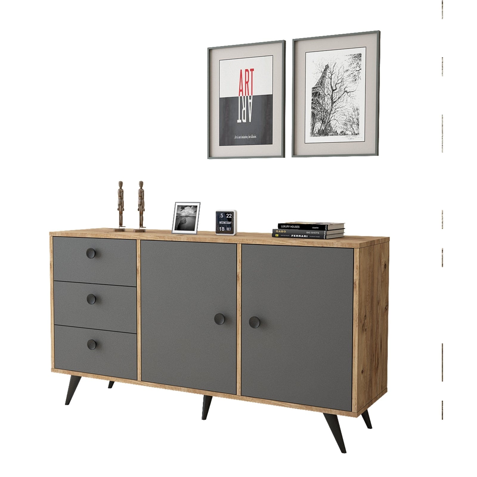 Asir Credenza con 3 cassetti e 2 ante Vilamo VL9-211 Antracite