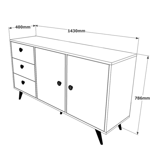 Asir Credenza con 3 cassetti e 2 ante Vilamo VL9-211 Antracite