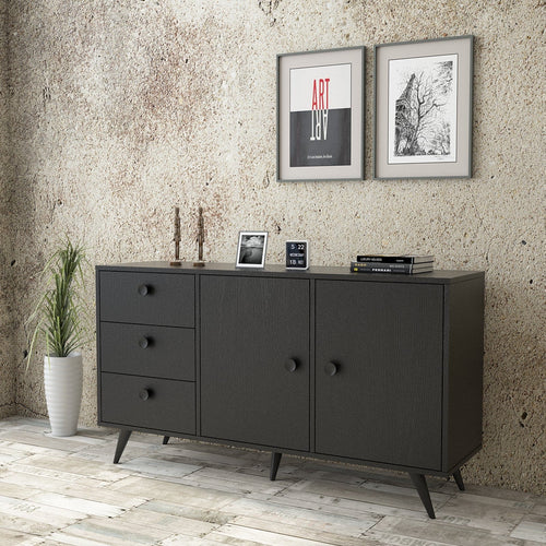 Asir Credenza con 3 cassetti e 2 ante Vilamo VL9-332 Nero