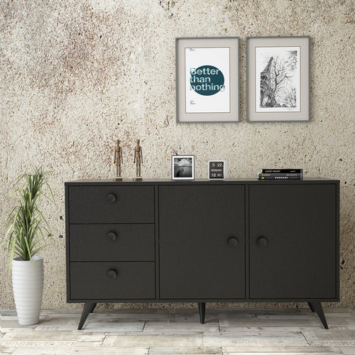 Asir Credenza con 3 cassetti e 2 ante Vilamo VL9-332 Nero