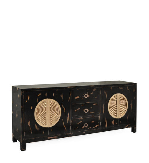 Moycor Credenza con 3 cassetti e 4 ante Bondar Nero