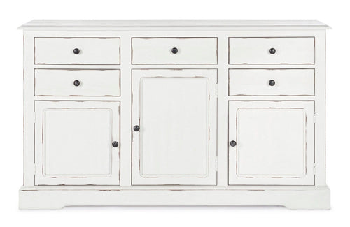 Bizzotto Credenza con 5 cassetti e 3 ante Jefferson Bianco