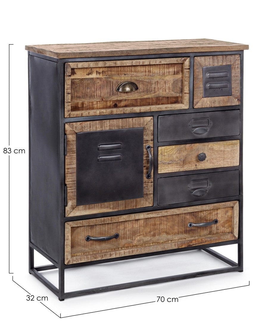 Bizzotto Credenza con 6 cassetti e 1 anta Rupert Naturale