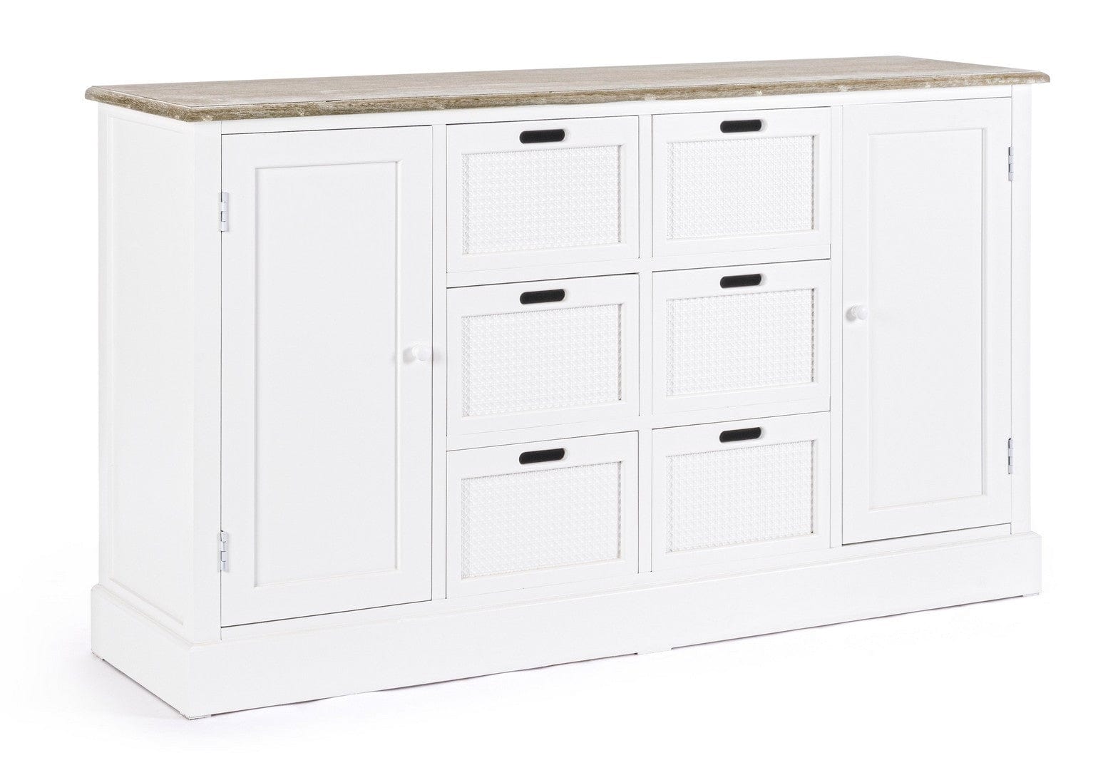 Bizzotto Credenza con 6 cassetti e 2 ante Dorotea Bianco