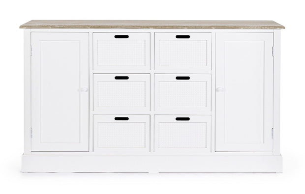 Bizzotto Credenza con 6 cassetti e 2 ante Dorotea Bianco