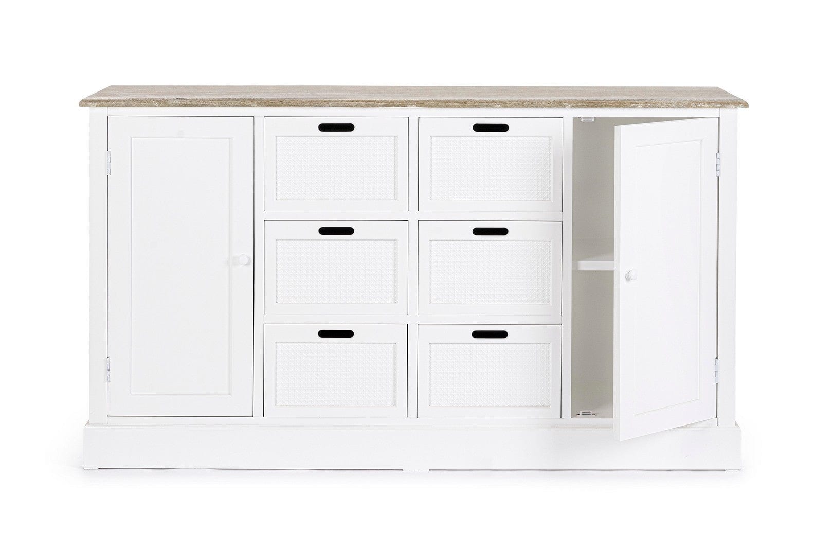 Bizzotto Credenza con 6 cassetti e 2 ante Dorotea Bianco