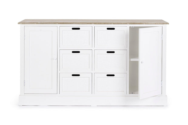 Bizzotto Credenza con 6 cassetti e 2 ante Dorotea Bianco